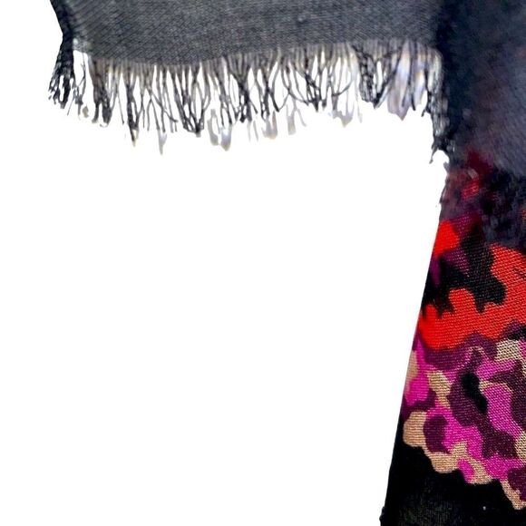 Floral soft rayon floral large breathable scarf red, pink, black, brown, & white - Picture 7 of 9
